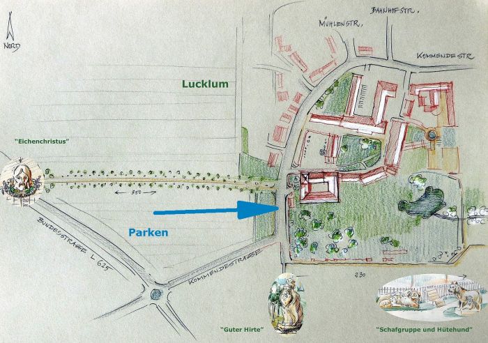 Lucklum  Pilgerwegskulpturen  2019 Karte