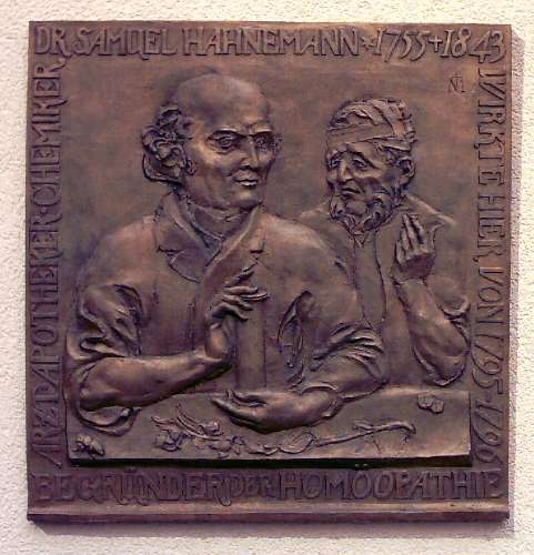 Samuel Hahnemann Gedenktafel Bronze 1997 1
