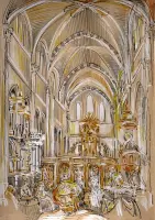 Klosterkirche Riddagshausen innen mit Jesus vorn
