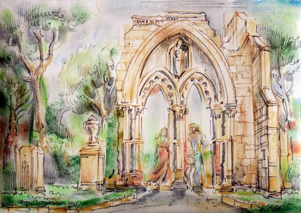 Riddagshausen Klosterkirche als Ruine mit Westportal