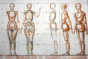 Figurenzeichnen Gliederpuppe Proportionsschema b